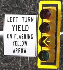 Flashing yellow light
