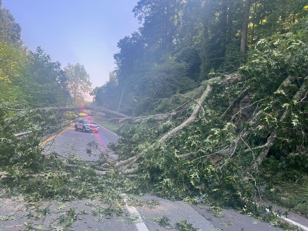 Route 220 northbound blocked at Webb Road