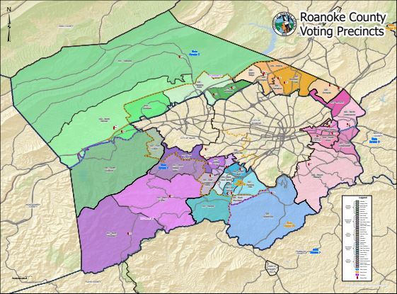 Roanoke County Precinct Map, November 2022 Opens in new window