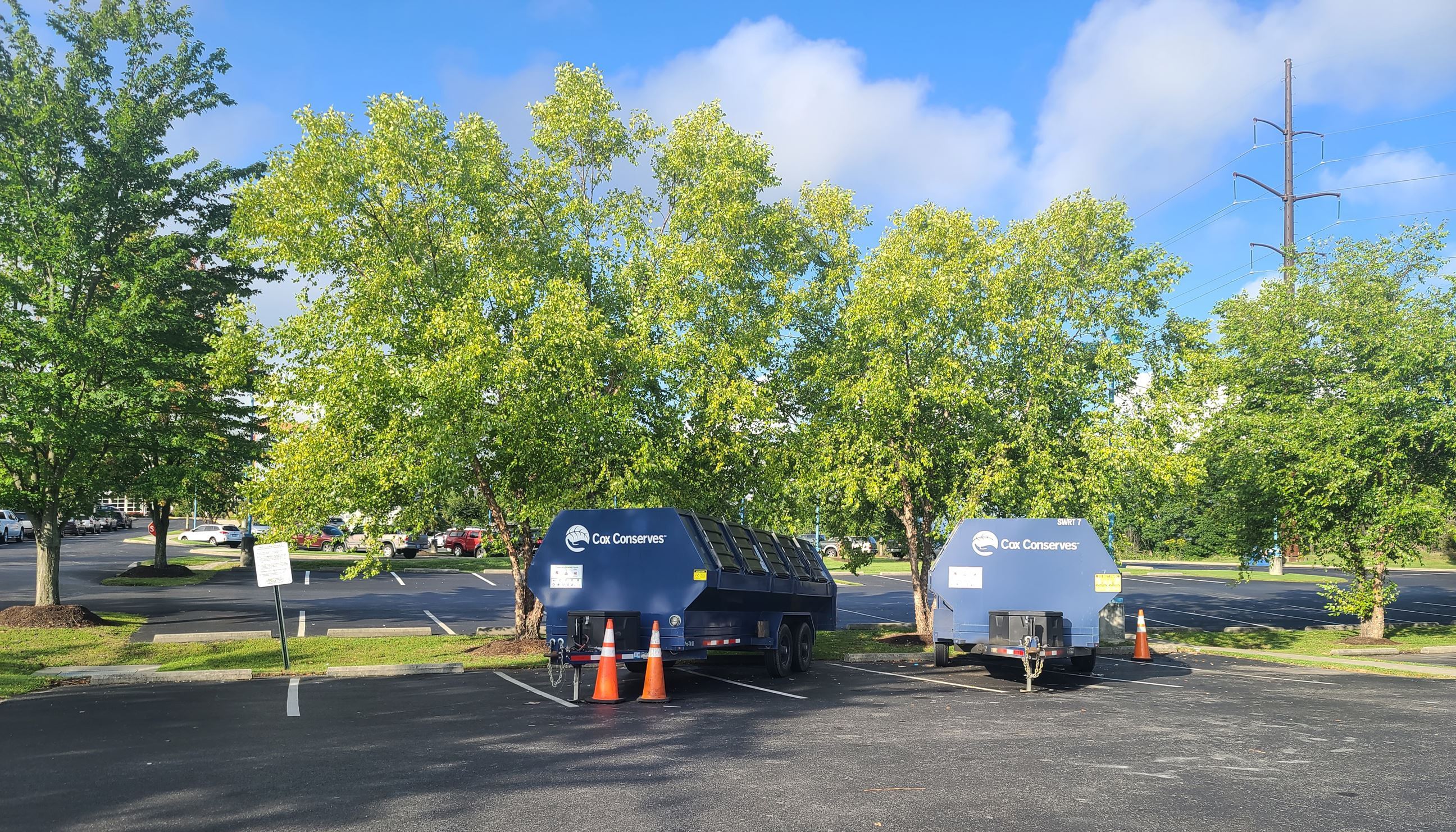 2 Recycle Trailers - Cox Communications - Back of Parking Lot