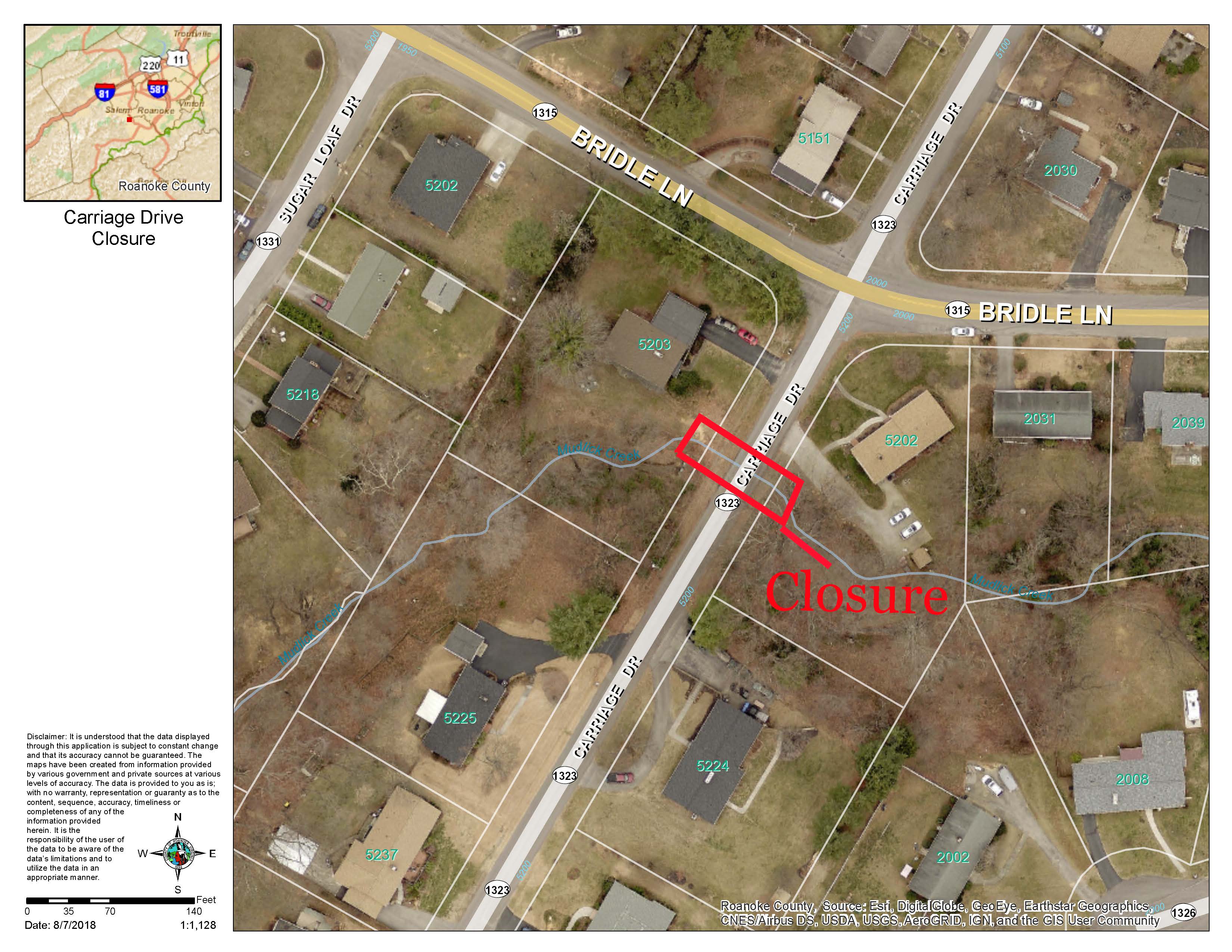 Carriage Drive (Route 1323) Closure